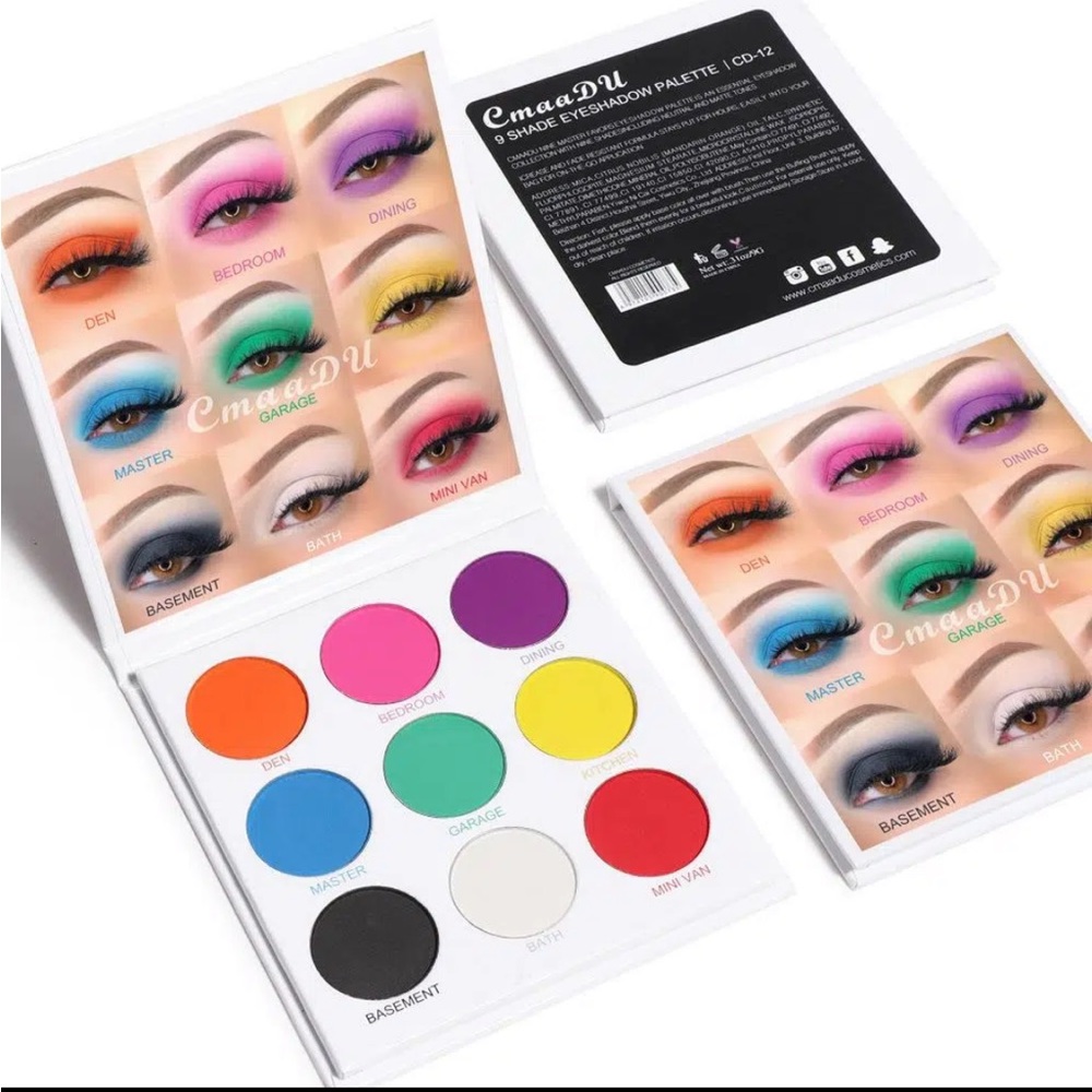 Nine-color Eyeshadow Makeup Matte And Metallic Glitter Eyeshadow Palette - Picture 5 of 5